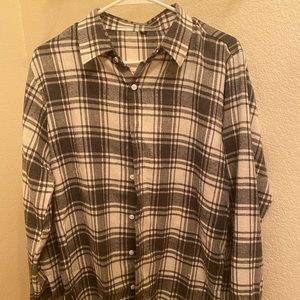 Gray and White Flannel